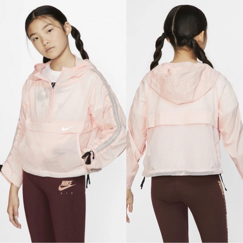 Nike Kids Light Pink Hooded packable jacket